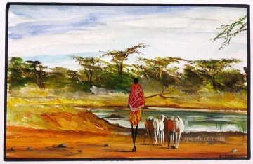 アフリカの水を求めて Oil Paintings